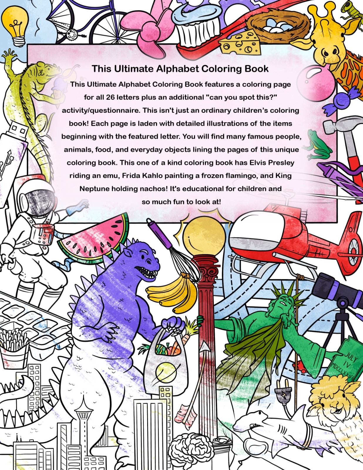 The Ultimate Alphabet Coloring Book 3 By Alannah Dyer- 8.5×11 in. Ages 4-8 Fun