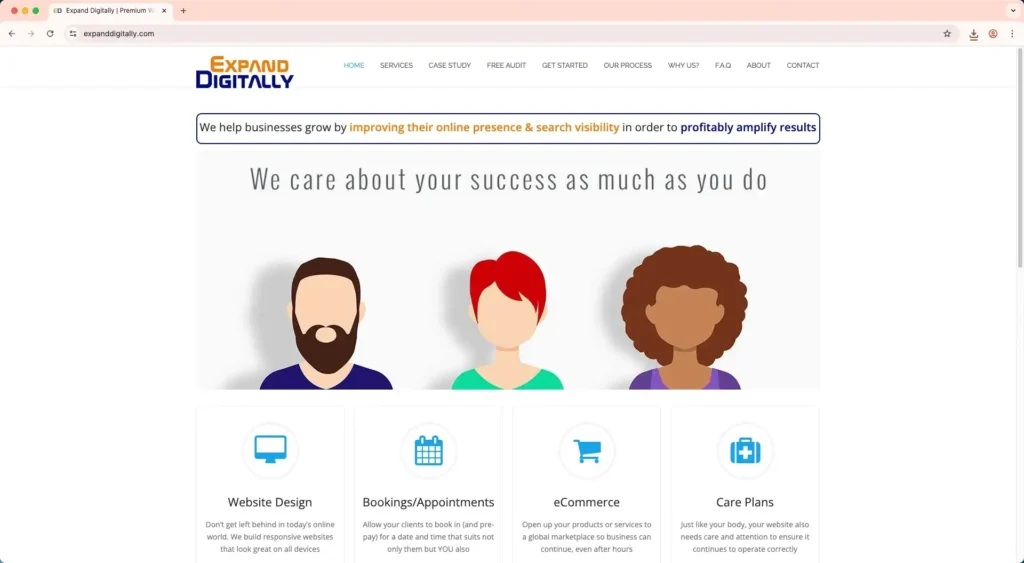 Expand Digitally homepage – a digital marketing company in Varanasi.