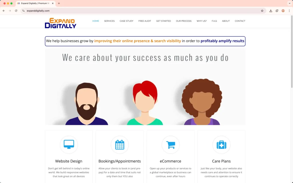 Expand Digitally homepage – a digital marketing company in Varanasi.