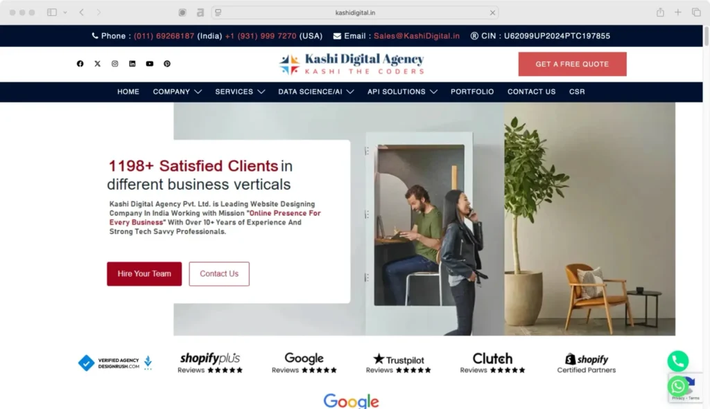 Kashi Digital Agency is a Varanasi-based company offering website design and development.