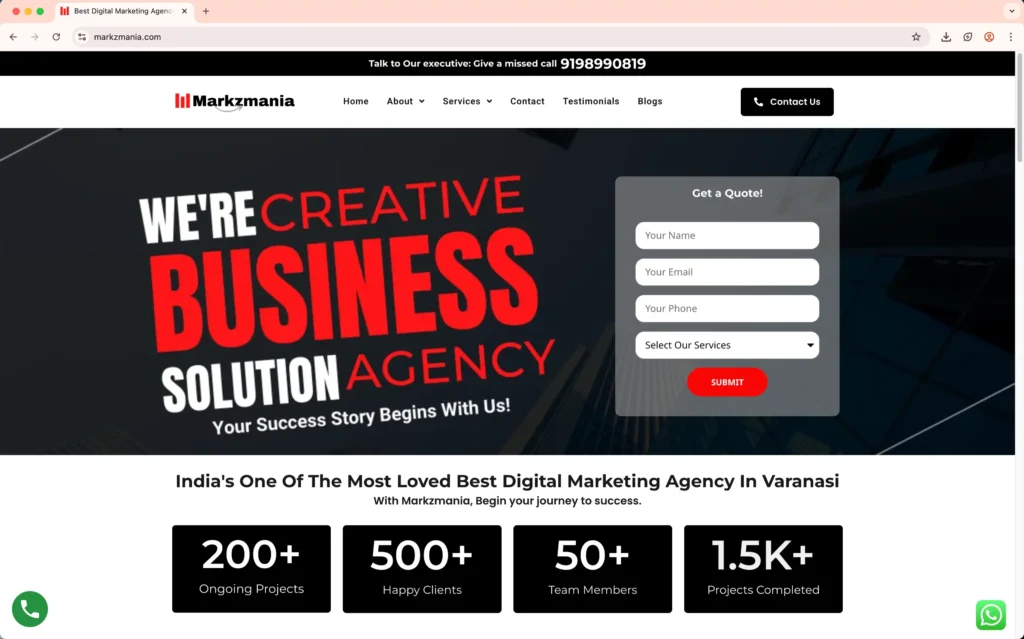 Markzmania is one of the best digital marketing agencies in Varanasi.