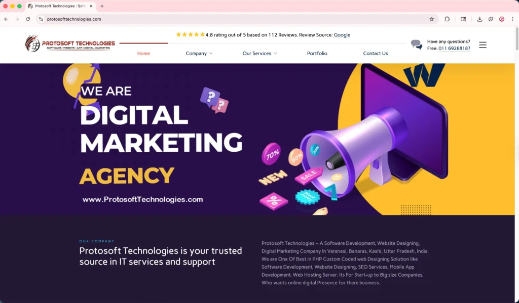 Protosoft Technologies is a digital marketing company in Varanasi offering web, software, and digital solutions.