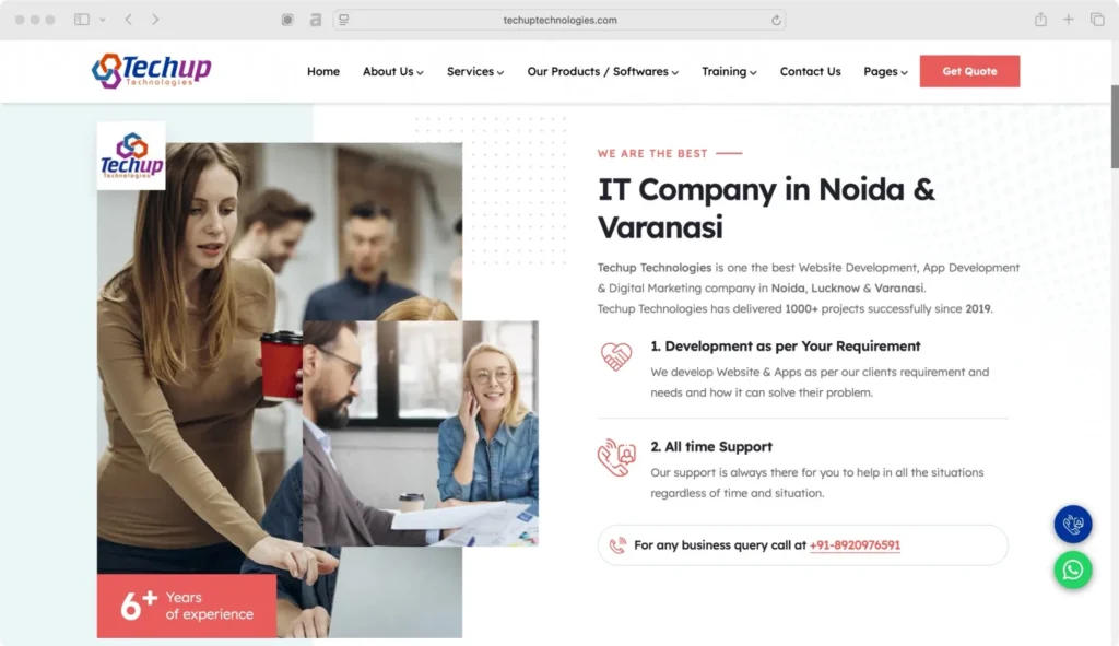 Techup Technologies provides website development and IT solutions in Varanasi.